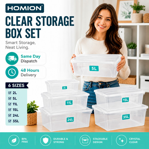 Clear plastic storage - storage, boxes