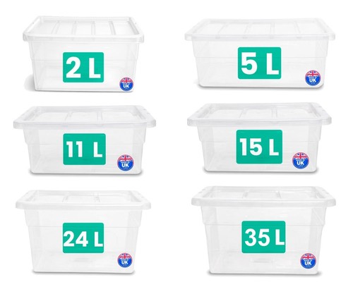 Clear plastic storage box - clear,