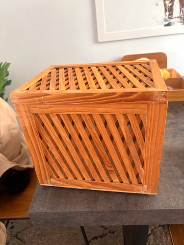 Wooden lidded storage - wooden, box