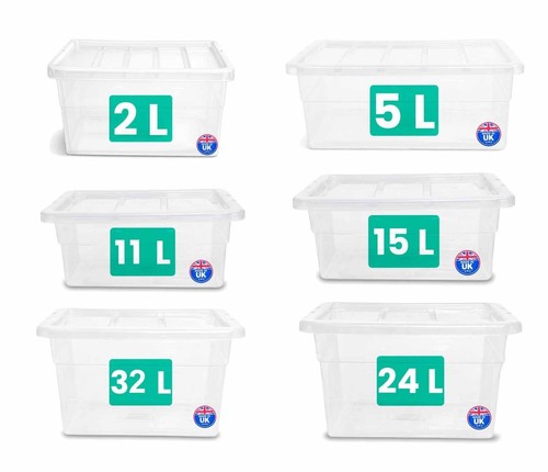 Clear plastic storage boxes - plastic,