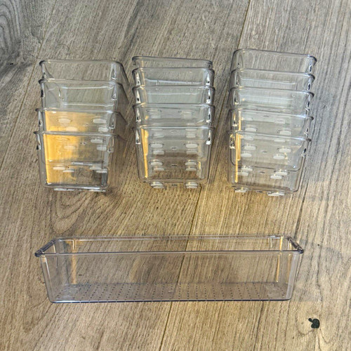 Clear plastic stackable - clear,