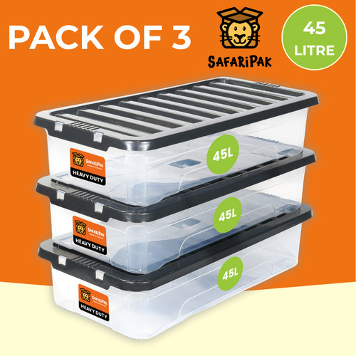 Clear plastic 45l underbed - clear,