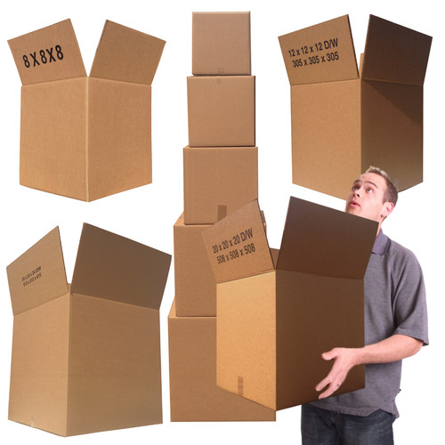 Square cardboard boxes - cardboard, various