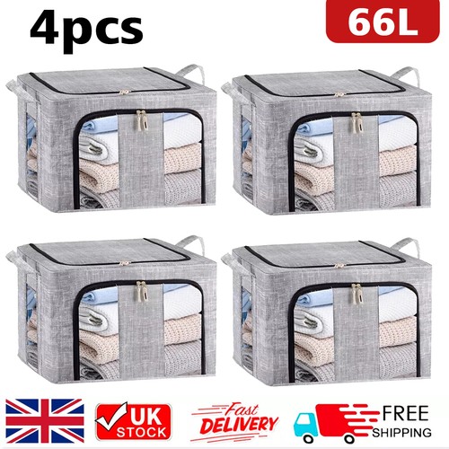 4pcs 66l folding storage box - folding,