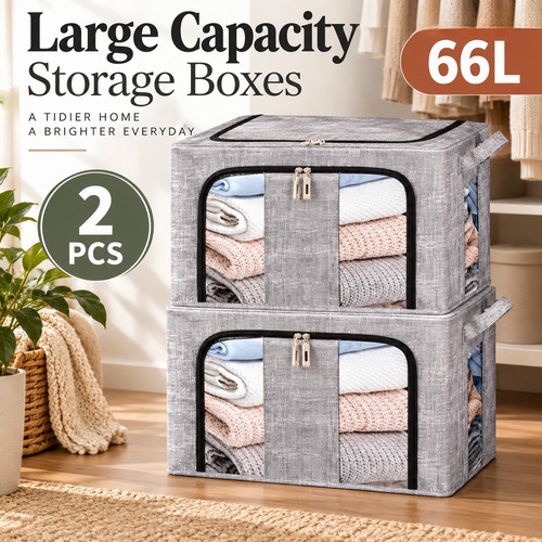 2pcs 66l folding storage box - 2pcs,