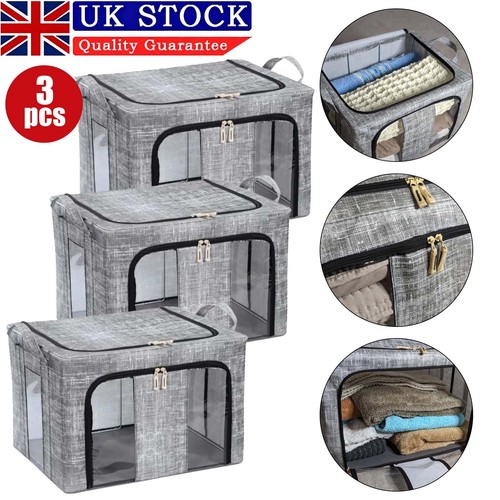 3pcs 66l folding storage box - 66l,