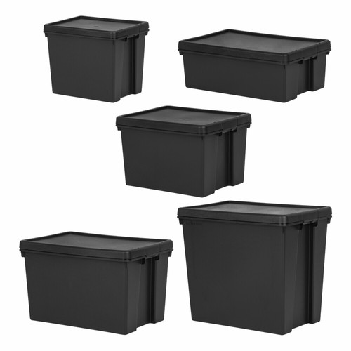 Heavy duty black storage box - black,