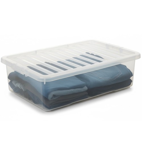 Clear plastic storage - storage, boxes