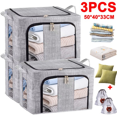 3pcs 66l folding storage box - 3pcs,