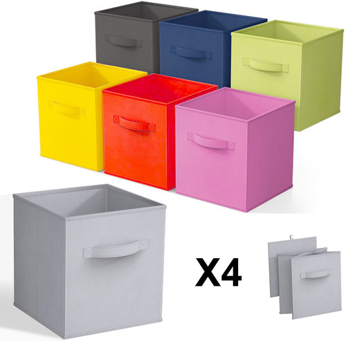 Cube storage boxes - x4, fabric