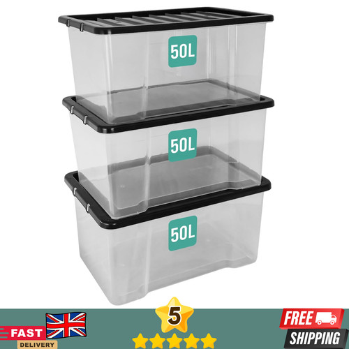 50l clear plastic boxes - 50l,