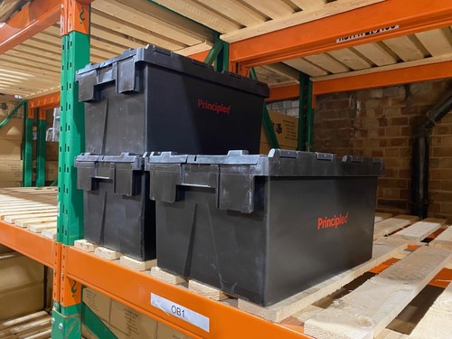 Large black tote box - box, lids